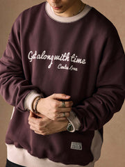 アルファベット刺繍 コントラストヴィンテージスウェット