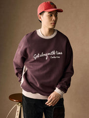 アルファベット刺繍 コントラストヴィンテージスウェット