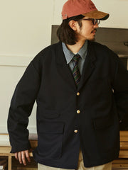 ウール混 ネイビースーツジャケット