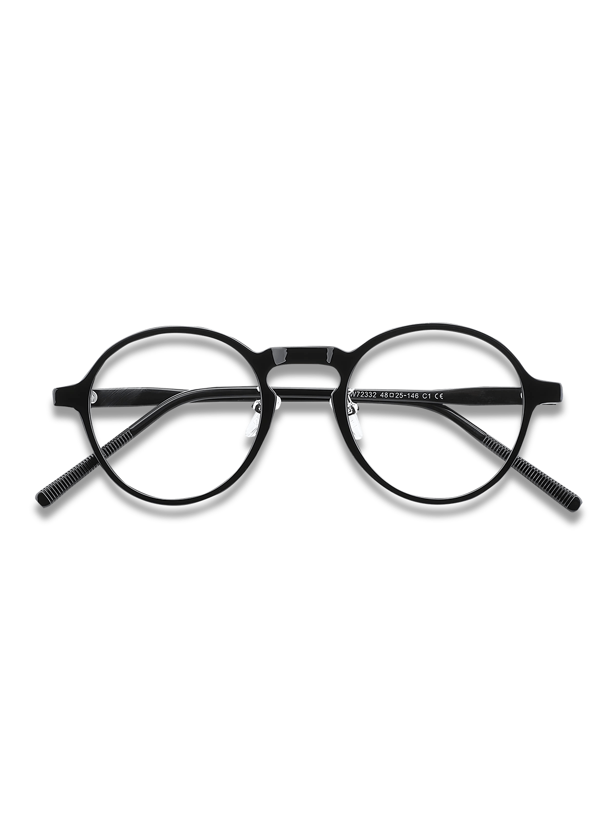 トランスルーセントホワイトフレームブルーライトカットメガネ正面展示