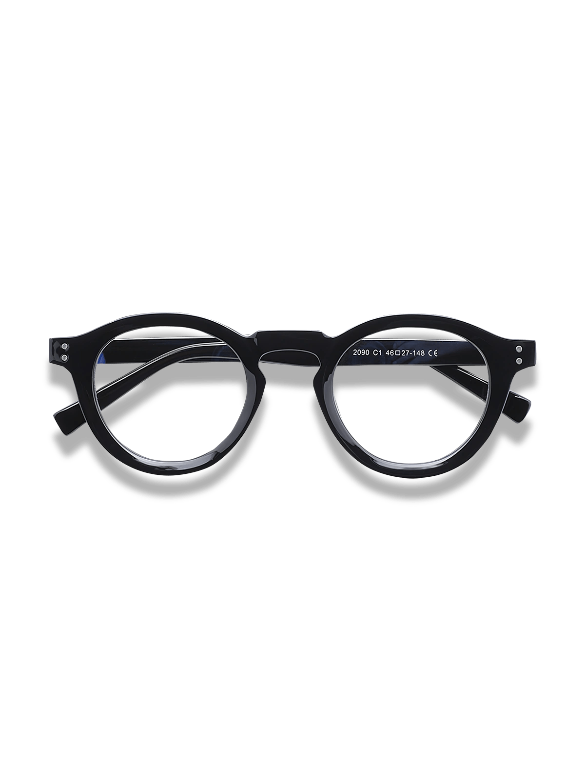 コーヒーカラーフレームブルーライトカットメガネ正面展示