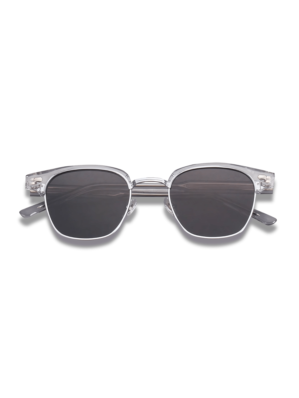 オレンジフレームグリーンレンズハーフリムサングラス正面展示