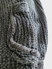 ウォッシュドブラック 脱色デザイン シャツジャケット