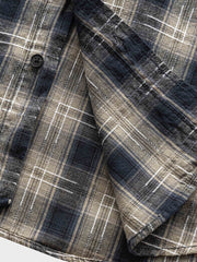 コットン チェック柄 半袖シャツ
