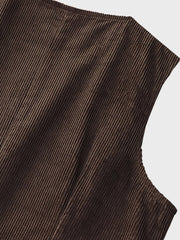 コーデュロイ 多ポケット ベスト