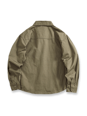 製品画像: 耐摩耗性チェック柄ワークシャツの正面展示図
詳細画像: チェック柄とポケットのディテールクローズアップ