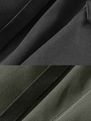 ワークパンツの多機能ポケットと重ねポケットのディテール特写