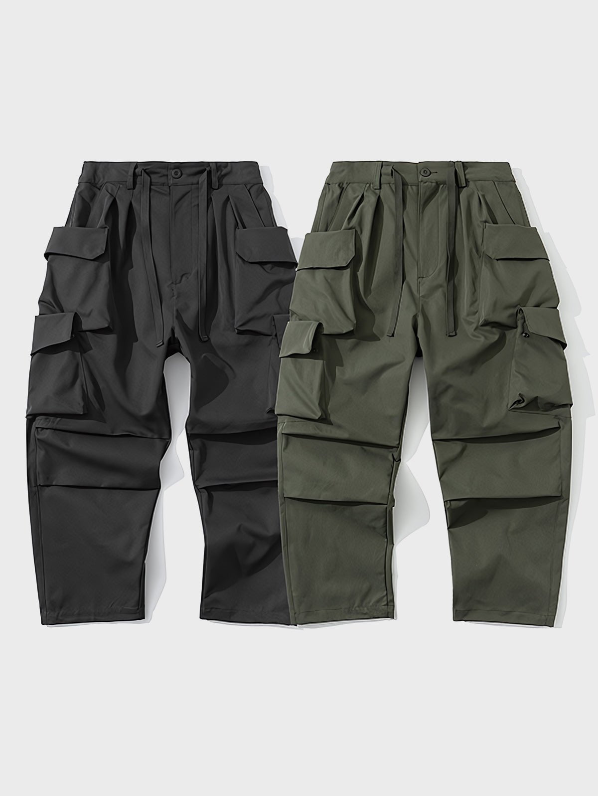 アウトドア防水マルチポケットワークパンツ正面展示