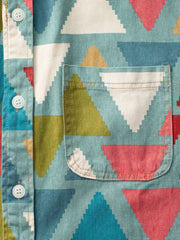 ジオメトリック柄 ロング スリーブ シャツ