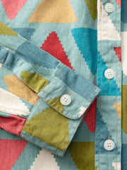 ジオメトリック柄 ロング スリーブ シャツ