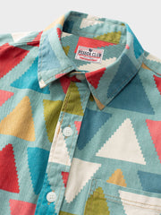 ジオメトリック柄 ロング スリーブ シャツ