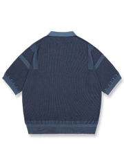 ヴィンテージスタイルのコーマコットンドロップショルダーショートスリーブポロシャツ正面図