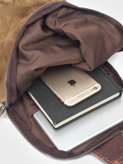 キャンバス&レザーステッチ アウトドアショルダーバッグ