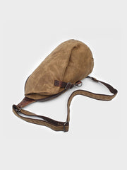 キャンバス&レザーステッチ アウトドアショルダーバッグ