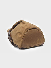 キャンバス&レザーステッチ アウトドアショルダーバッグ