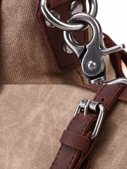 キャンバスレザー混合メッセンジャーバッグ