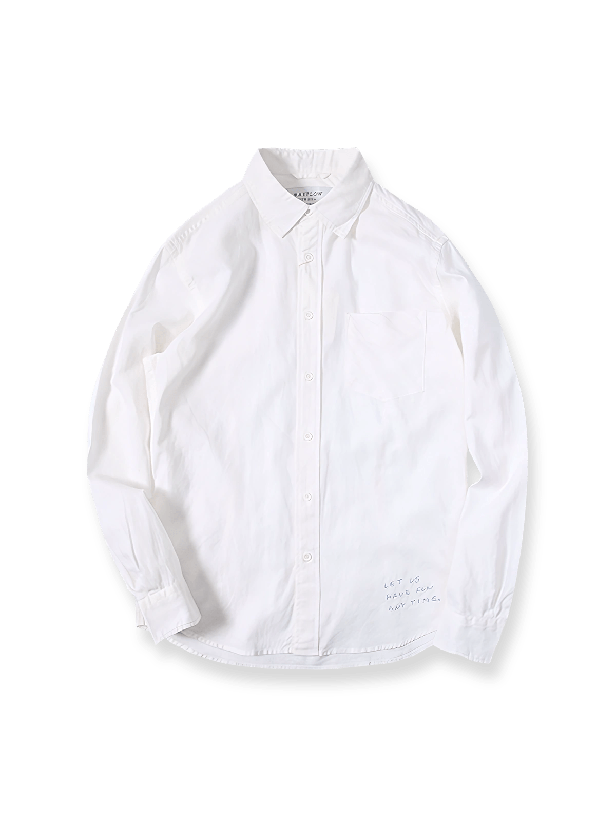 ウォッシュドリネンコットンハンド刺繍長袖シャツの正面画像