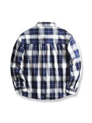 詳細画像: ダブルボタン付きフラップポケットとチェック柄の拡大画像