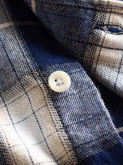 詳細画像: ダブルボタン付きフラップポケットとチェック柄の拡大画像