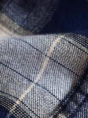 コントラスト チェック柄 長袖シャツ