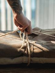 コーデュロイミリタリーグリーン長袖シャツ