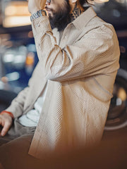 クレープ形態安定長袖シャツ