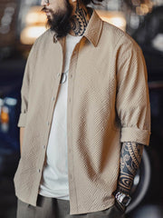 クレープ形態安定長袖シャツ