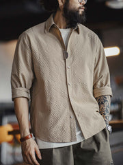 クレープ形態安定長袖シャツ