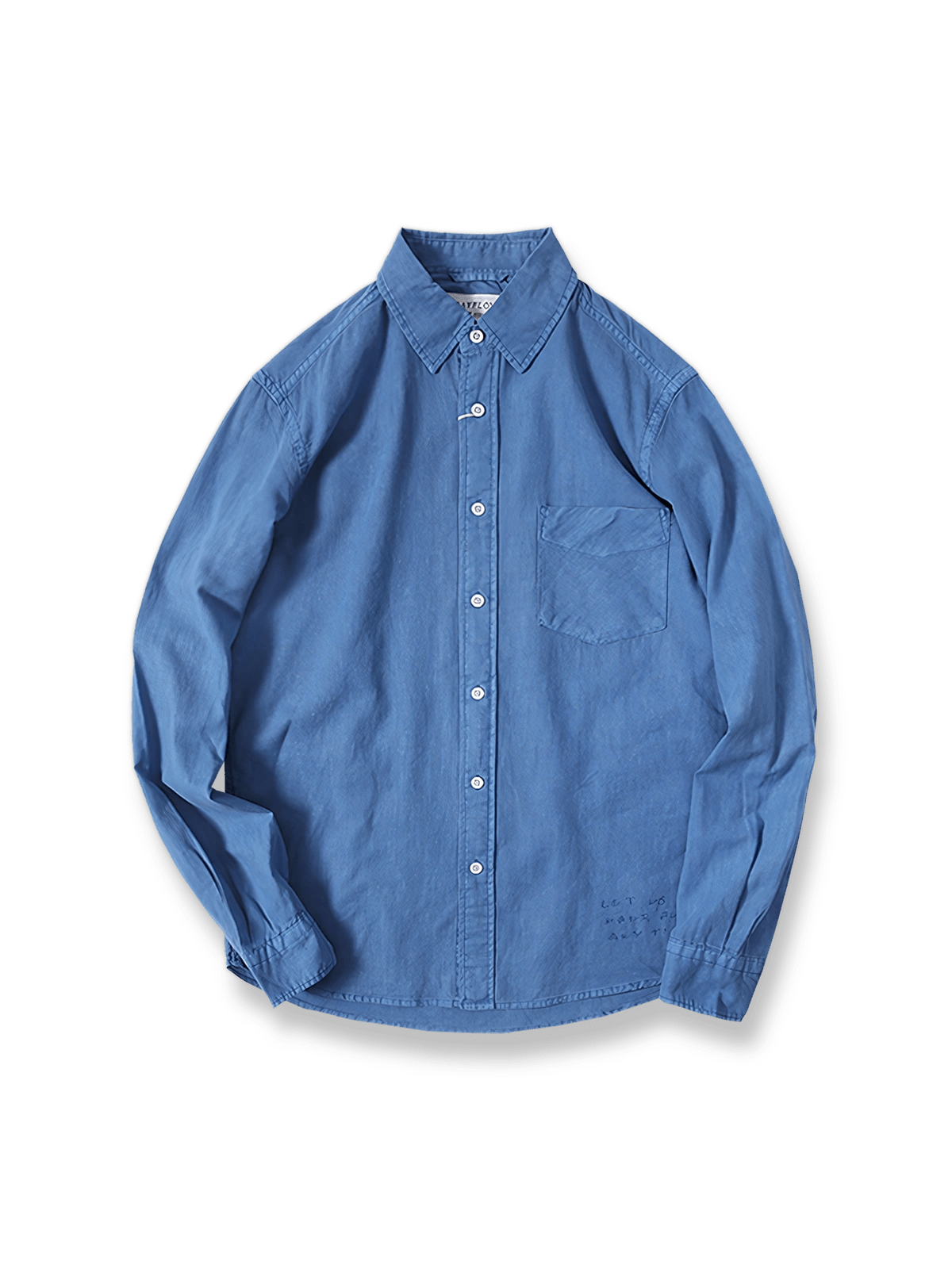 ウォッシュドリネンコットンハンド刺繍長袖シャツの正面画像