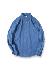 ウォッシュドリネンコットンハンド刺繍長袖シャツの正面画像