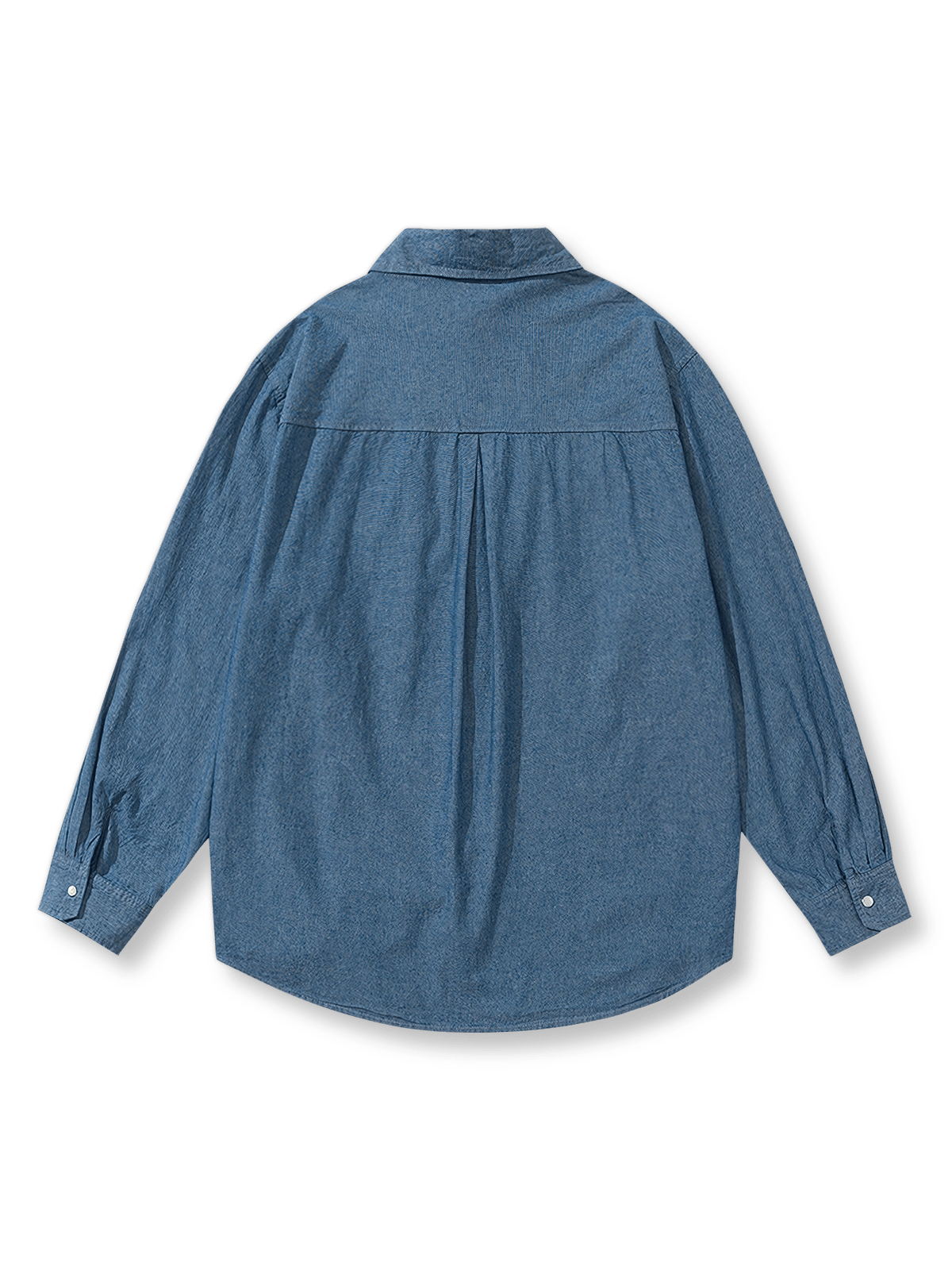製品画像: パールボタン付きのクラシックデニムシャツの全体展示