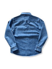 ヴィンテージウォッシュワークデザインデニムシャツ