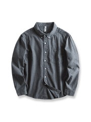 製品画像: 高品質コットン製のウォッシュドブロンズ長袖シャツの画像