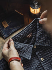 シャツの肘部パッチデザインの詳細画像