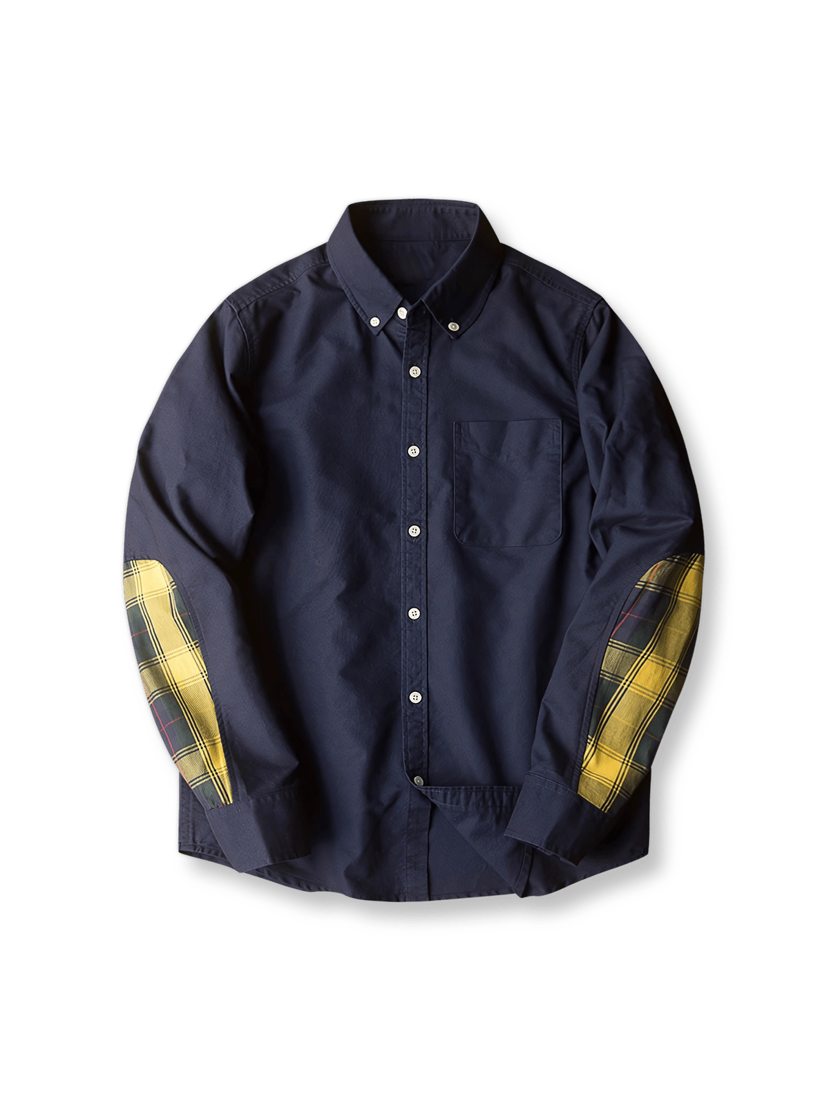 製品画像: エスニック刺繍スリーブのオックスフォードシャツの正面展示