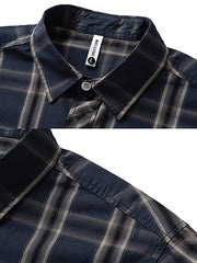 詳細画像: シャツのディテールとポケットのデザインを示すクローズアップ画像