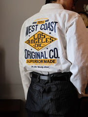 「ウェストコースト」背中刺繍 長袖シャツ