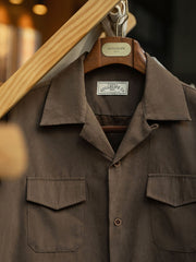 キューバカラー ピーチスキン 長袖シャツ