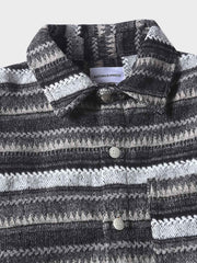 エスニック ジャガード総柄長袖シャツ