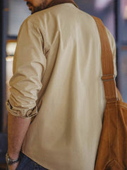 コーデュロイ襟 ワークシャツ