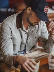 コーデュロイ襟 ワークシャツ