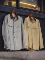 コーデュロイ襟 ワークシャツ