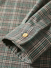 グリーンチェック柄 長袖シャツ