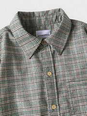 グリーンチェック柄 長袖シャツ