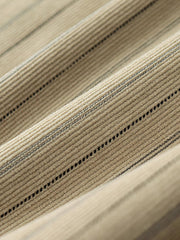 カーキ色 コーデュロイストライプ 長袖シャツ