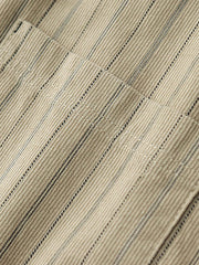 カーキ色 コーデュロイストライプ 長袖シャツ