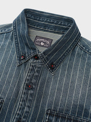 アメカジストライプ柄デニムシャツ