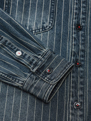 アメカジストライプ柄デニムシャツ