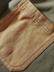 カラーブロックポケット 長袖シャツ