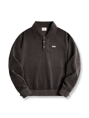 ヴィンテージ風のシェニールハーフジップポロシャツの展示画像